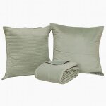 Couverture couvre lit 260 x 240 cm avec taies lilou celadon