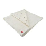 Couverture double face domiva maternity love - 75 x 100 cm - grosse maille et mousseline