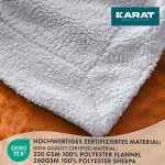Karathomeliving - plaid douillet glory, couverture polaire certifi oeko - tex, double face, brun 220 ...