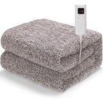 Couverture lectrique avec arrt automatique 130x180 cm, couverture thermique moelleuse aspect peau d'agneau, ...