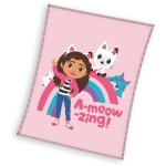 Couverture pour enfant 130 x 160 cm, motif maison de chat gabi