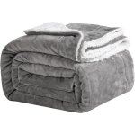 Couverture laine grise - couverture sherpa - pour canapé - chaude - hiver (gris, 130x160cm) Couverture laine grise - couverture sherpa - pour canapé - chaude - hiver (gris, 130x160cm)