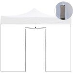 Couverture lat�rale imperm�able blanche 3x2 m avec porte enroulable pour tonnelle pliante market - pro ...