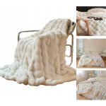 Couverture de lit en fausse fourrure blanche 100x160 cm ? douceur luxueuse pour confort optimal ? �l�gante ...