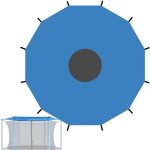 Couverture d'ombrage de trampoline, housse d'ombrage de trampoline, 6 strokes - 306cm toit pare - soleil ...