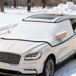 Couverture de pare - brise hiver 280 x 175 cm - couverture de pare - brise, couverture antigel pour voiture ...