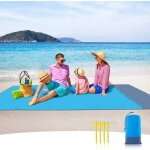 Couverture de plage anti sable tapis imperm�able 210 x 200 cm 4 coins de fixation tapis natte pour voyage ...
