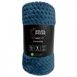 Couverture, plaid 180x220 cm cocooning bleu canard, par soleil d'ocre