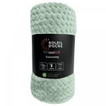 Couverture, plaid 180x220 cm cocooning vert eau, par soleil d'ocre