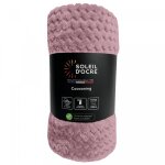 Couverture, plaid 220x240 cm cocooning vieux rose, par soleil d'ocre