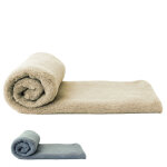 Couverture, plaid polaire, jet� de canap� 150 x 200 cm cosy ultra doux - 100% polyester - beige - vivezen ...