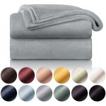 Aougo - couverture polaire 150 x 200 - gris, plaid pour canap, cocooning - epaisse, moelleuse, douce ...