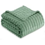 Couverture polaire pour canap - couverture simple verte moelleuse et confortable avec motif rversible, ...