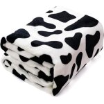 Couverture polaire en flanelle � motif de vache (140 x 160 cm) - couverture douce noire et blanche pour ...