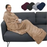 Vivezen - couverture polaire plaid intgral avec manches et poche - enfant ou adulte jusqu' 1. 65m 160 ...