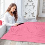 Couverture polaire wave 220x240 rose poudr