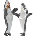 Couverture de requin, en flanelle super douce et confortable avec capuche, sac de couchage de requin ...