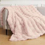 Couverture rose fausse fourrure plaid moelleuse 100x160 cm couverture doux chaude polaire canap� lit ...