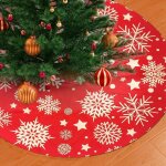 Couverture de sapin de no�l, couverture de sapin de no�l, nappe ronde, flocons de neige, �toile, jupe ...