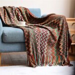 Couverture tribale jet de canap plaid grande taille colore dcoratif bohme roung, 130 200cm