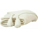 Fei yu - couverture tricte, couverture nordique faite  la main avec couverture en tricot  pampilles, ...