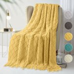 Memkey - couvertures tricotes  plaid, lit jet de lit couverture  franges dcoration couverture  ...