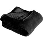 Couverture unie en molleton noir 180x220 cm