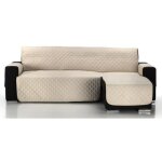 Couvre - canap� d�angle matelass� alvin, angle � droite, taille 200cm, couleur beige. composition: 100% ...