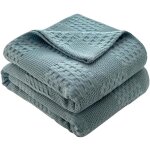 Couvre - lit 100 % coton gaufr - plaid moelleux - couverture d't douce - aspect gaufr - en coton ...
