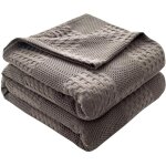 Couvre - lit 100 % coton gaufr� - plaid moelleux - couverture d'�t� douce - aspect gaufr� - en coton ...
