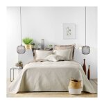 Couvre - lit & 2 housses de coussin 'romane' 220x240cm naturel
