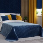 Couvre - lit dcoratif velvi bleu marine lgance 170x210cm - le confort du velours dans votre chambre ...