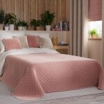 Couvre - lit d�coratif velvi - rose poudr� - 170x210cm