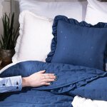 Couvre - lit dcoratif  volants verona - bleu, 170x210cm