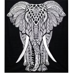 Couvre - lit double en coton + tenture murale b&w - lphant - vendu par 1