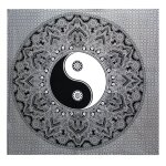 Couvre - lit double coton + tenture murale n&b - ying yang - vendu par 1 Couvre - lit double coton + tenture murale n&b - ying yang - vendu par 1