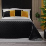 Couvre - lit doux velvi - motif matelass� noir - 220x240cm