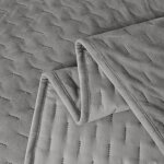 Couvre - lit �l�gant 220x200 cm avec passepoil gris fonc�