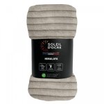 Couvre lit flanelle et velours 220x240 cm himalaya ecru, par soleil d'ocre