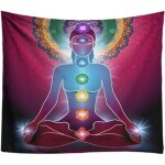 Couvre - lit indien en coton, motif mandala, bouddha sur fond violet, 250 x 150 cm