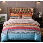 Couvre - lit matelass� boh�me double 3 pi�ces patchwork couvre - lit courtepointe r�versible doux literie ...