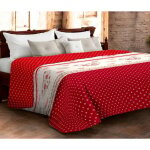 Couvre - lit matelass� rouge � champoluc � - microfibre manopesca, rembourrage hypoallerg�nique, fabriqu� ...