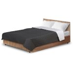 Couvre - lit matelass� par ultrasons 220x240 cm, gris et noir