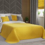 Couvre - lit matelass velvi - jaune soleil - 170x210 cm