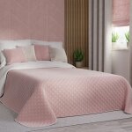 Couvre - lit matelass� velvi - rose poudr� - 170x210cm