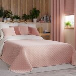 Couvre - lit matelass� velvi - rose poudr� d�licat - 170x210 cm