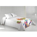 Couvre - lit moderne - hosteline - lit de 105 cm - multicolore - polyester - motif g�om�trique - lavage ...