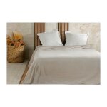 Couvre lit velours gaufr - 180x240cm - ivoire