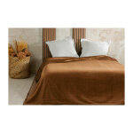 Couvre lit velours gaufr - 180x240cm - marron