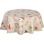 Cpm - nappe en toile cire ronde santa claus
